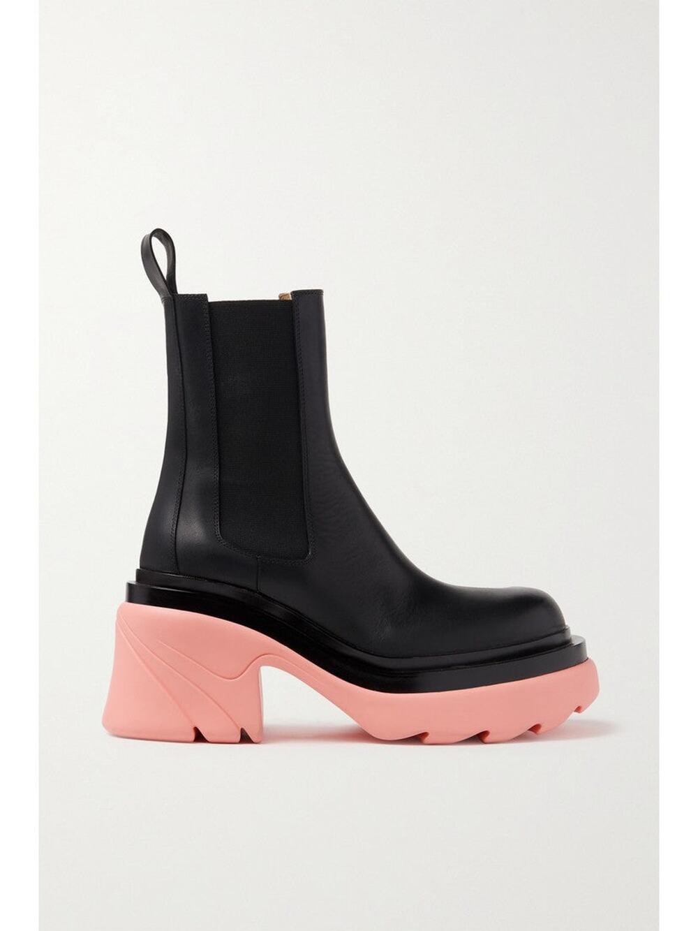 Bottega Veneta Leather Platform Chelsea Boots Black - 36/6